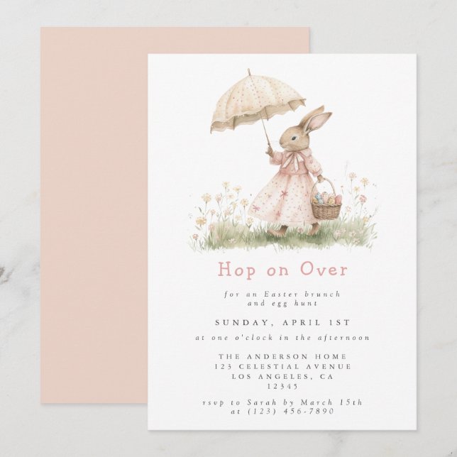 Pastel Easter Brunch and Egg Hunt Invitation (Front/Back)