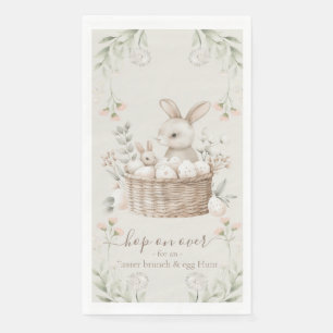 Pastel Easter Brunch & Egg Hunt Bunny Basket Eggs Paper Guest Towels