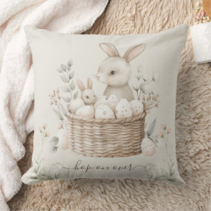 Pastel Easter Brunch & Egg Hunt Bunny Basket Eggs Throw Pillow