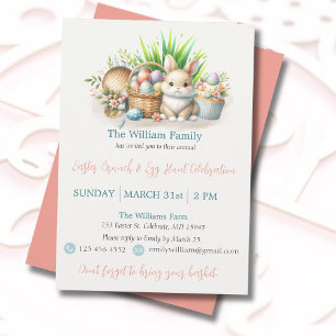 Pastel Easter Brunch & Egg Hunt Party Invitation