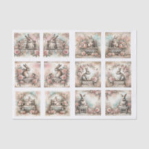 Pastel Easter Bunnies for Shells Decoupage