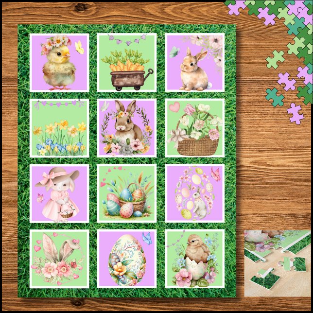 Pastel Easter Bunny Color Block Puzzle (Pastel Easter Bunny Color Block Puzzle)