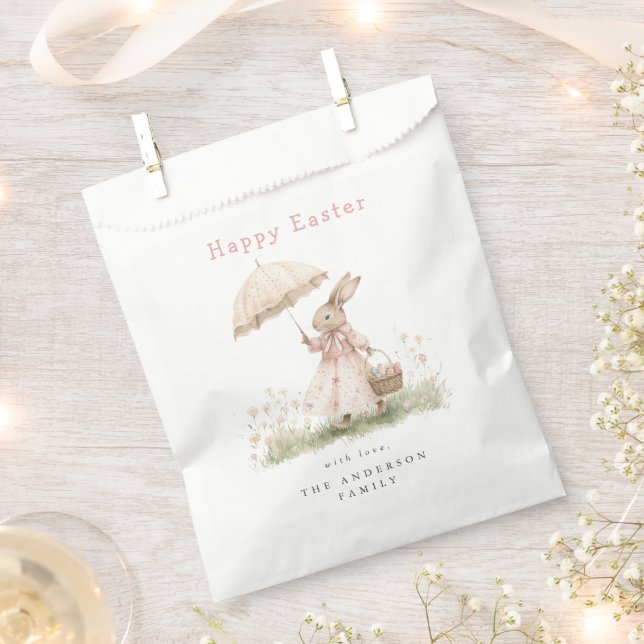 Pastel Easter Bunny Favor Bag (Clipped)