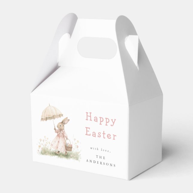 Pastel Easter Bunny Favor Boxes (Front Side)