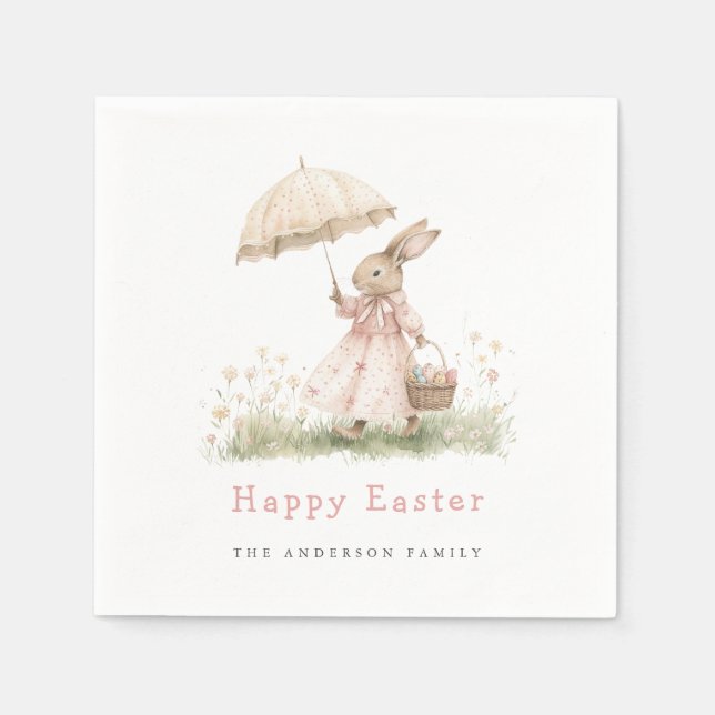Pastel Easter Bunny Napkins (Front)