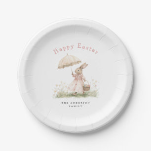 Pastel Easter Bunny Paper Plates