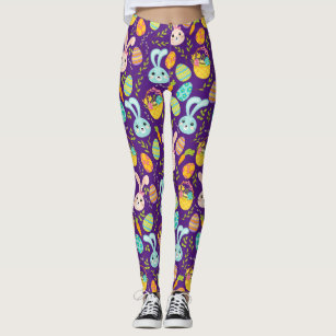Buy Easter Bunny Leggings for Women All Over Print Womens Gray Workout  Pants With Printed Grey Rabbits and Easter Eggs for the Easter Holidays  Online
