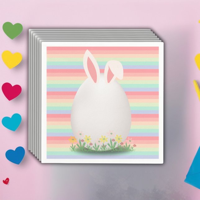 Pastel Easter Egg Bunny Baby Shower Napkins (Creator Uploaded)