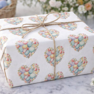 Pastel Easter Egg Heart Spring Tissue Paper