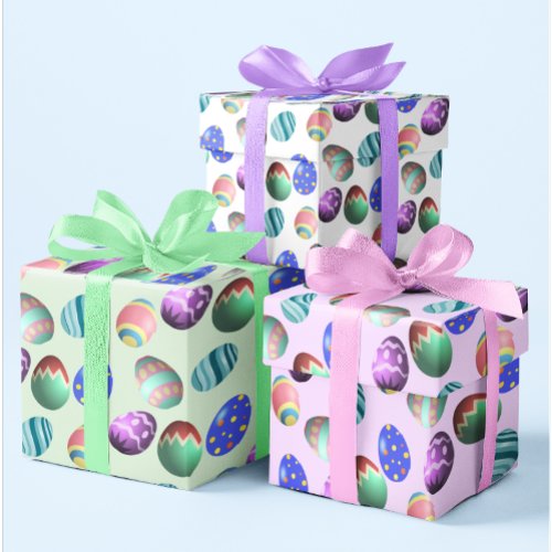 Pastel Easter Egg Hunt Party Green Pink White Fun Wrapping Paper Sheets