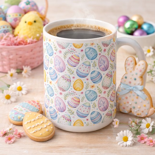 Pastel Easter Egg Pattern Coffee Mug (Creator Uploaded)