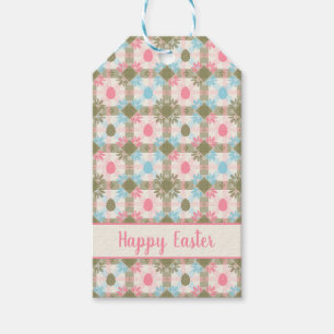 Pastel Easter Egg Seamless Pattern add name Gift Tags