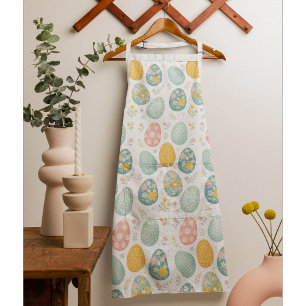 Pastel Easter Eggs Floral Pattern - Cute Spring Apron