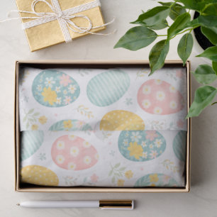 Pastel Easter Eggs Floral Pattern - Cute Spring Tissue Paper
