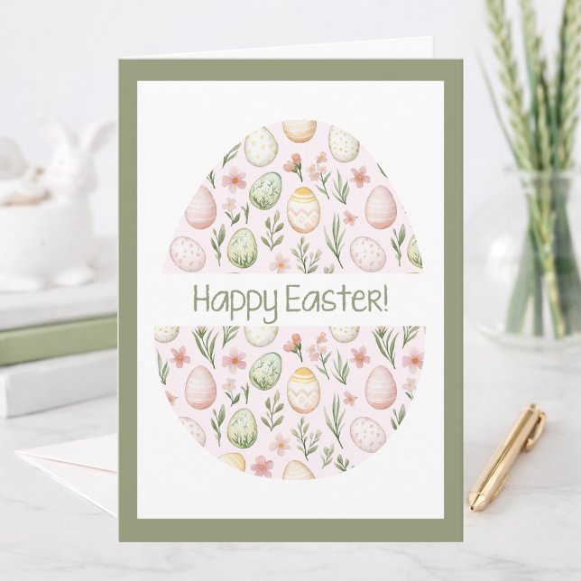 Pastel Easter Eggs Happy Easter Greeting Card (Creator Uploaded)