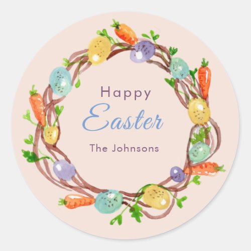 Pastel Easter eggs pink  Classic Round Sticker