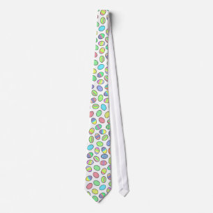 Pastel Easter Eggs Print Tie