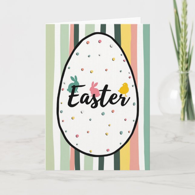 Pastel Easter Faux Gold Foil Card (Front)