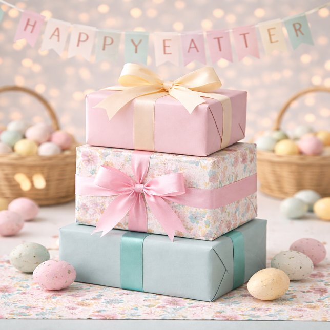 Pastel Easter Floral & Coordinating Spring Wrapping Paper Sheets (Creator Uploaded)