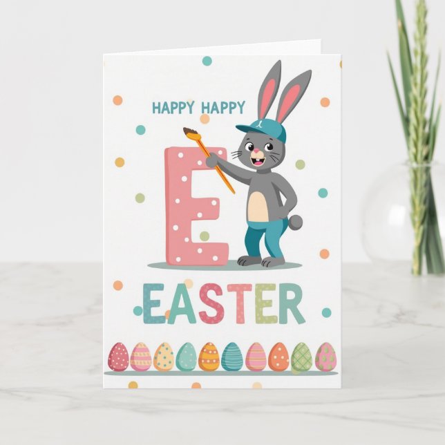 Pastel Easter Fun Scene Card (Front)