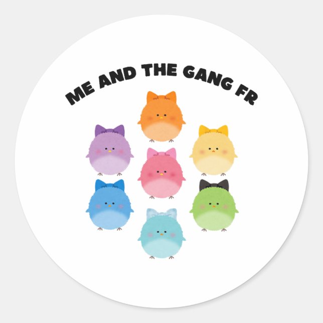 Pastel Easter Funny Homies Meme Cute Ba  Classic Round Sticker (Front)
