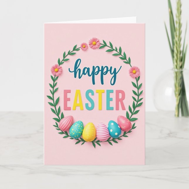 Pastel Easter Glitter Texture Card (Front)