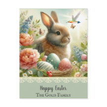 Pastel Easter Holiday Personalized Postcard