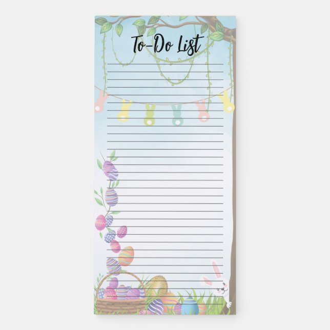 Pastel Easter Landscape Magnetic Notepad (Front)