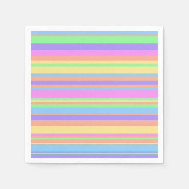 Pastel Easter Stripes Napkins (Front)