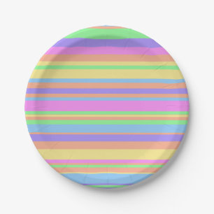 Pastel Easter Stripes Paper Plates