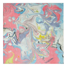 Pastel Ebru Water Marbling Abstract
