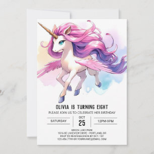 Pastel Editable Horse Birthday Invitation
