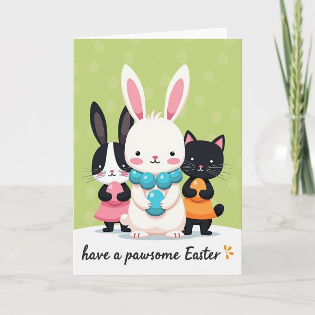 Pastel Egg Friends Easter Card (Front)