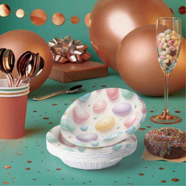 Pastel Egg Paper Party Bowls (Multi)