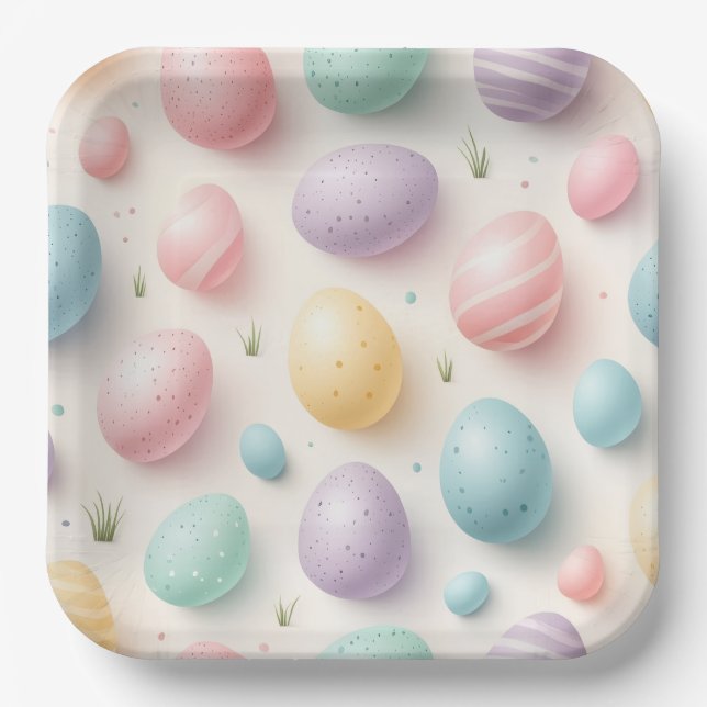 Pastel Egg Paper Party Plate (Front)