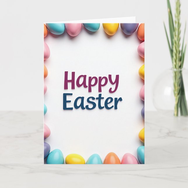 Pastel Eggs Easter Card (Front)