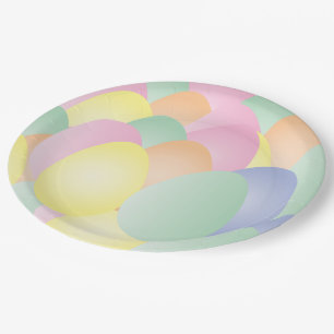 Pastel eggs Easter celebration paper plates
