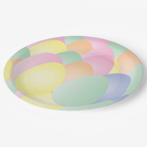 Pastel eggs Easter celebration paper plates