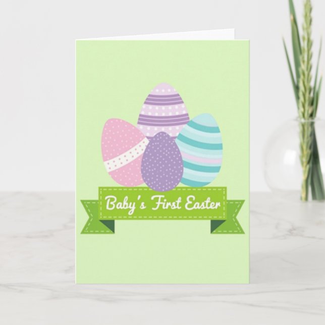 Pastel Eggs Kraft Paper Look Card (Front)