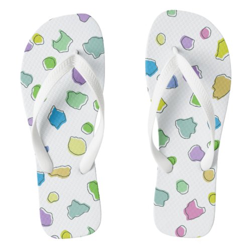 Pastel Elegance Organic Shapes Flip Flops