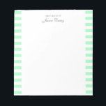 Pastel Elegant Classic Script Great Ideas Feminine Notepad<br><div class="desc">Personalized classic elegant girly pastel aesthetic notepad for her. With a saying "Great ideas of". Classic pastel mint green-colored stripes pattern on a white,  trendy useful notepad.</div>