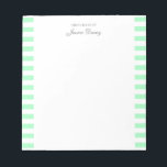 Pastel Elegant Classic Script Great Ideas Feminine Notepad<br><div class="desc">Personalized classic elegant girly pastel aesthetic notepad for her. With a saying "Great ideas of". Classic pastel mint green-colored stripes pattern on a white,  trendy useful notepad.</div>