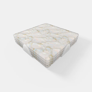 Pastel Elegant Opal Stone Marble Coaster Set