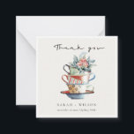 Pastel Elegant Stacked Cups Floral Thank You Card<br><div class="desc">For any further customization or any other matching items,  please feel free to contact me at yellowfebstudio@gmail.com</div>