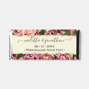 Pastel Elegant Vintage Blush Victorian Rose Custom Hershey Bar Favors