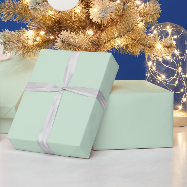 Pastel Elfen Green Color #D1ECD5 Wrapping Paper (Holidays)