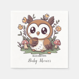 Pastel Enchanted Owl Baby Shower Napkins