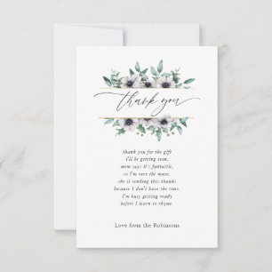 Pastel Eucalyptus Anemone Geometric Baby Shower Thank You Card
