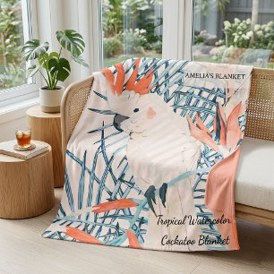 Pastel Exotic Parrot Fleece Blanket,