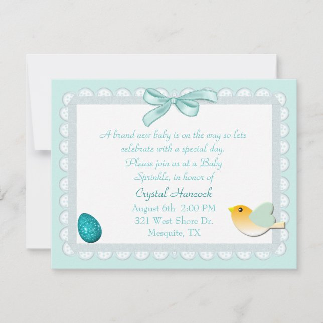 Pastel Eyelet Sweet Baby Sprinkle Invitation (Front)